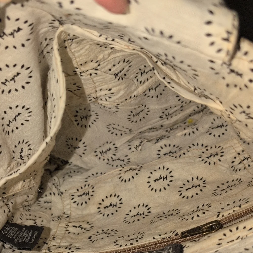 Myra Bag Cream and Gray Messenger Bag